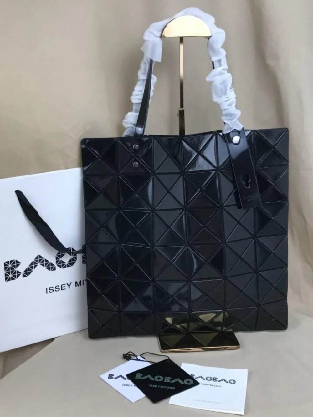 🍀New Bao Bao Issey Miyake Lucent Tote Bag Black